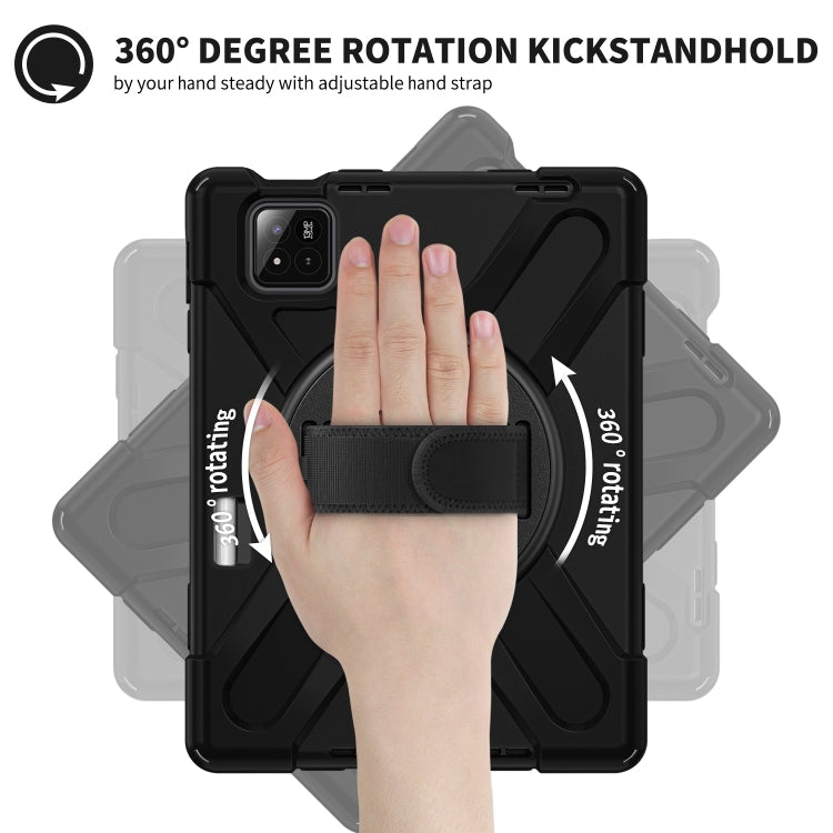 For Xiaomi Pad 7 / 7 Pro Rotatable Holder Silicone Hybrid PC Tablet Case with Shoulder Strap