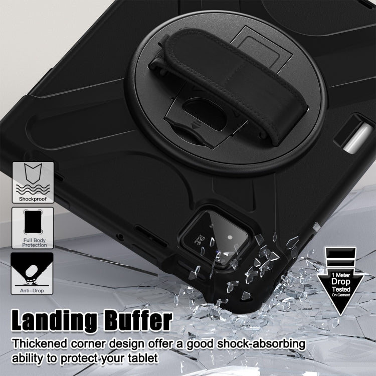 For Xiaomi Pad 7 / 7 Pro Rotatable Holder Silicone Hybrid PC Tablet Case with Shoulder Strap