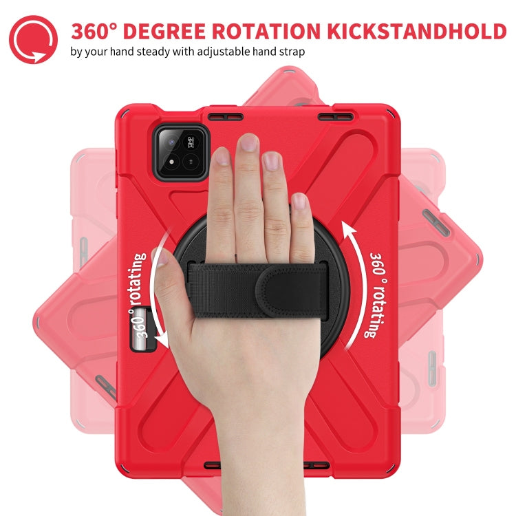 For Xiaomi Pad 7 / 7 Pro Rotatable Holder Silicone Hybrid PC Tablet Case with Shoulder Strap