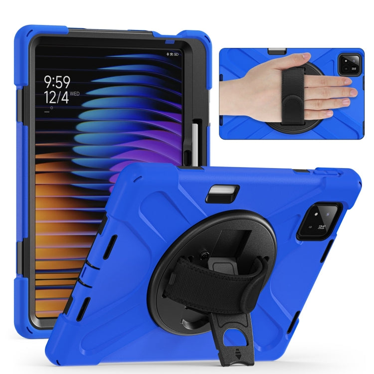 For Xiaomi Pad 7 / 7 Pro Rotatable Holder Silicone Hybrid PC Tablet Case with Shoulder Strap