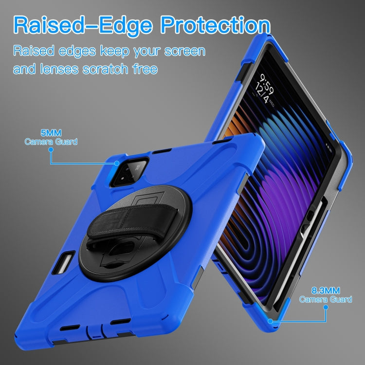 For Xiaomi Pad 7 / 7 Pro Rotatable Holder Silicone Hybrid PC Tablet Case with Shoulder Strap