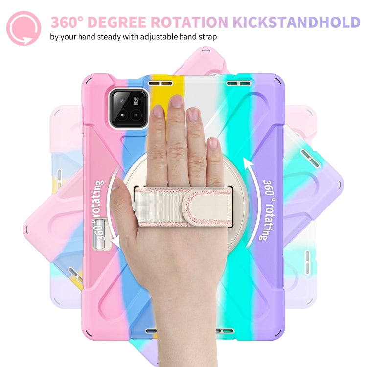 For Xiaomi Pad 7 / 7 Pro Rotatable Holder Silicone Hybrid PC Tablet Case with Shoulder Strap