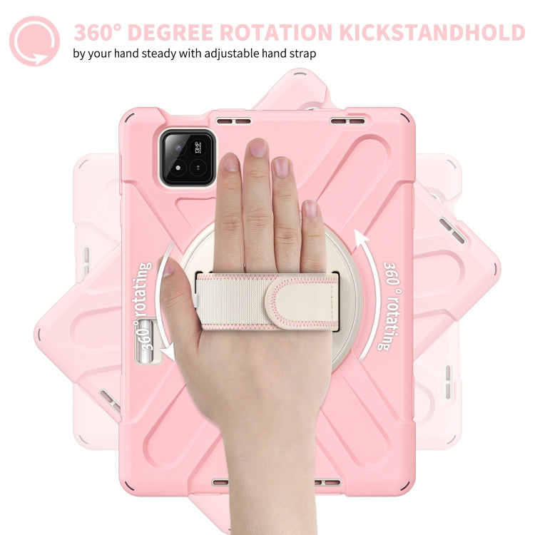 For Xiaomi Pad 7 / 7 Pro Rotatable Holder Silicone Hybrid PC Tablet Case with Shoulder Strap