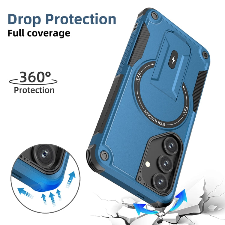 For Samsung Galaxy A35 Armor MagSafe Holder PC Hybrid TPU Phone Case