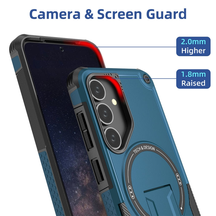 For Samsung Galaxy A35 Armor MagSafe Holder PC Hybrid TPU Phone Case