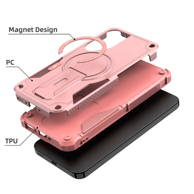 For Samsung Galaxy A35 Armor MagSafe Holder PC Hybrid TPU Phone Case
