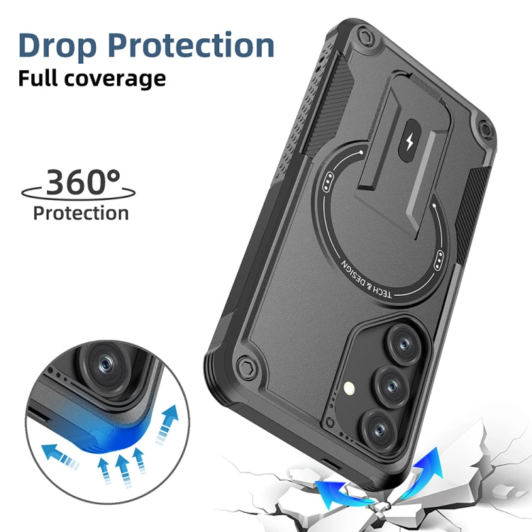 For Samsung Galaxy A35 Armor MagSafe Holder PC Hybrid TPU Phone Case