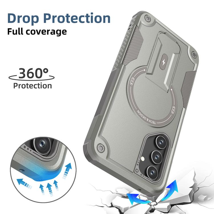 For Samsung Galaxy A54 5G Armor MagSafe Holder PC Hybrid TPU Phone Case