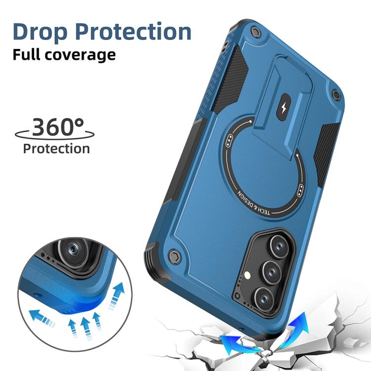For Samsung Galaxy A54 5G Armor MagSafe Holder PC Hybrid TPU Phone Case