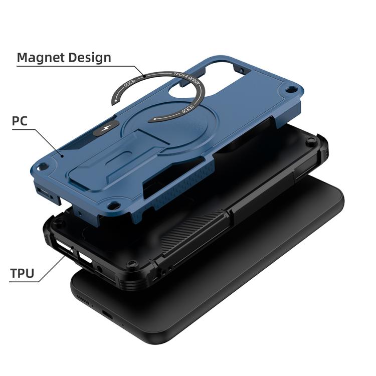 For Samsung Galaxy A54 5G Armor MagSafe Holder PC Hybrid TPU Phone Case