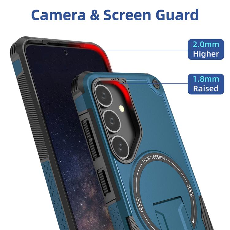 For Samsung Galaxy A54 5G Armor MagSafe Holder PC Hybrid TPU Phone Case