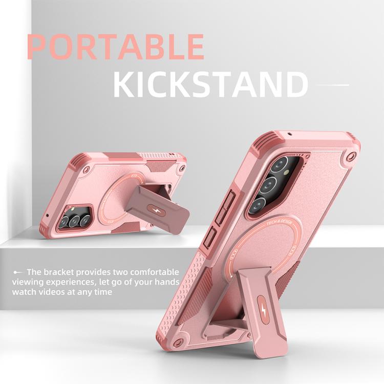 For Samsung Galaxy A54 5G Armor MagSafe Holder PC Hybrid TPU Phone Case