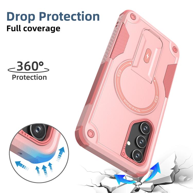 For Samsung Galaxy A54 5G Armor MagSafe Holder PC Hybrid TPU Phone Case