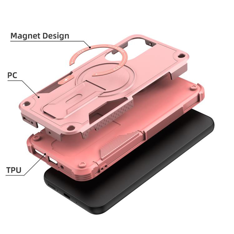 For Samsung Galaxy A54 5G Armor MagSafe Holder PC Hybrid TPU Phone Case