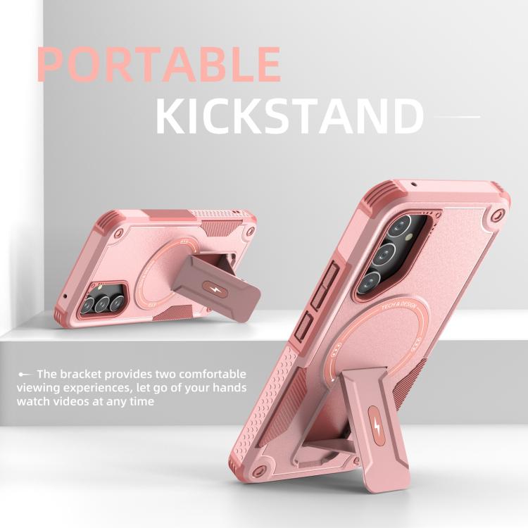 For Samsung Galaxy A25 5G Armor MagSafe Holder PC Hybrid TPU Phone Case