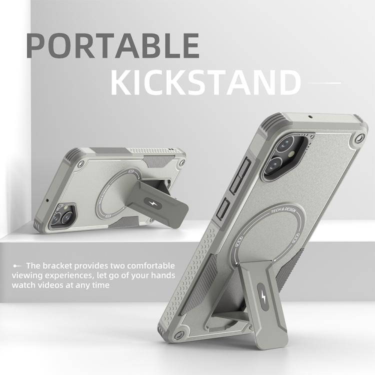 For Samsung Galaxy A05 Armor MagSafe Holder PC Hybrid TPU Phone Case