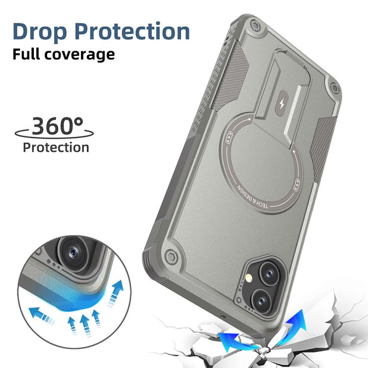 For Samsung Galaxy A05 Armor MagSafe Holder PC Hybrid TPU Phone Case