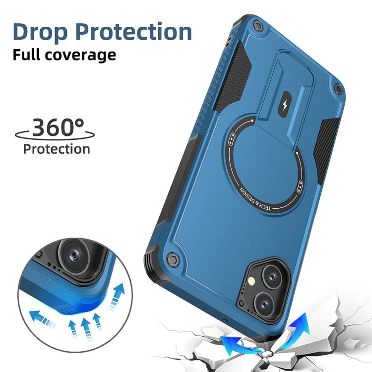 For Samsung Galaxy A05 Armor MagSafe Holder PC Hybrid TPU Phone Case