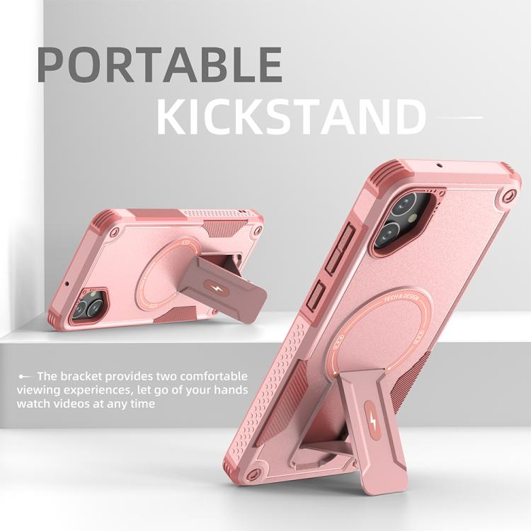 For Samsung Galaxy A05 Armor MagSafe Holder PC Hybrid TPU Phone Case