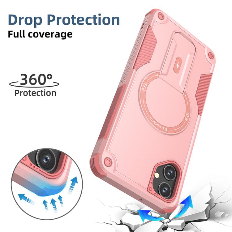 For Samsung Galaxy A05 Armor MagSafe Holder PC Hybrid TPU Phone Case