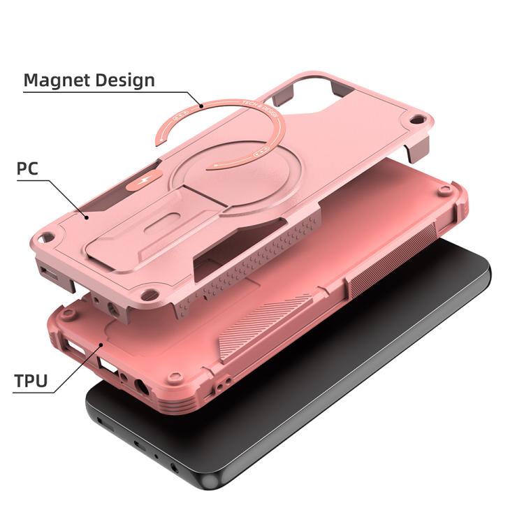 For Samsung Galaxy A05 Armor MagSafe Holder PC Hybrid TPU Phone Case