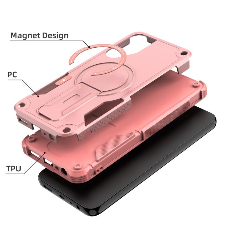 For Samsung Galaxy A05s Armor MagSafe Holder PC Hybrid TPU Phone Case
