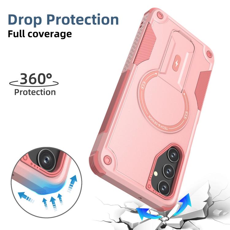 For Samsung Galaxy A05s Armor MagSafe Holder PC Hybrid TPU Phone Case