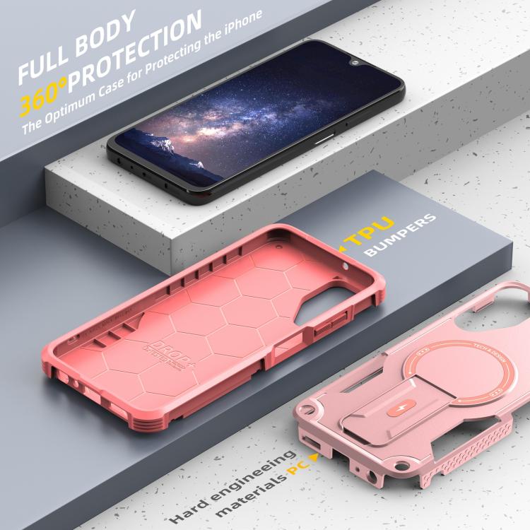 For Samsung Galaxy A05s Armor MagSafe Holder PC Hybrid TPU Phone Case