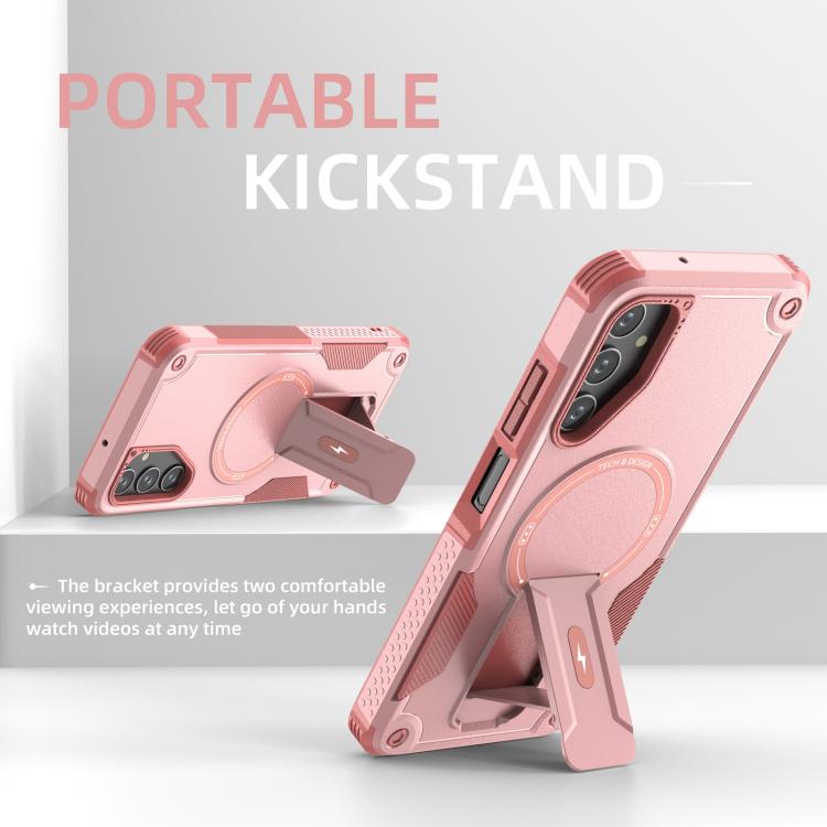 For Samsung Galaxy A05s Armor MagSafe Holder PC Hybrid TPU Phone Case