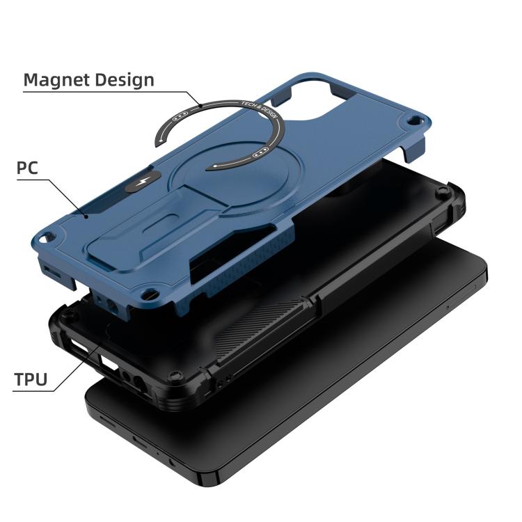 For Samsung Galaxy A06 4G / 5G Armor MagSafe Holder PC Hybrid TPU Phone Case