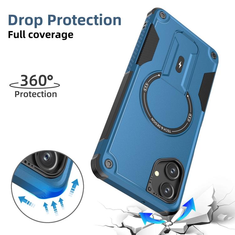 For Samsung Galaxy A06 4G / 5G Armor MagSafe Holder PC Hybrid TPU Phone Case
