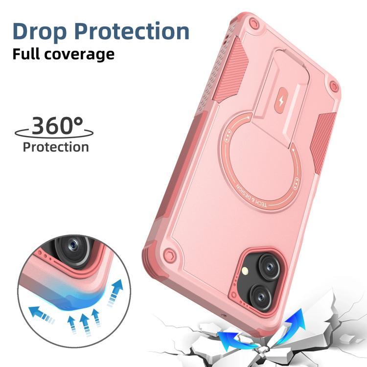 For Samsung Galaxy A06 4G / 5G Armor MagSafe Holder PC Hybrid TPU Phone Case