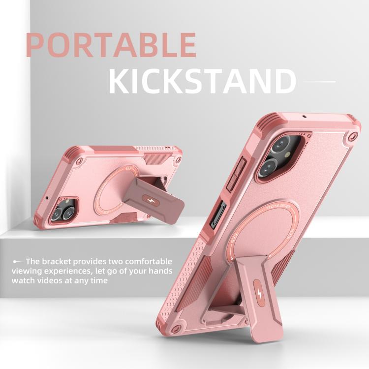 For Samsung Galaxy A06 4G / 5G Armor MagSafe Holder PC Hybrid TPU Phone Case
