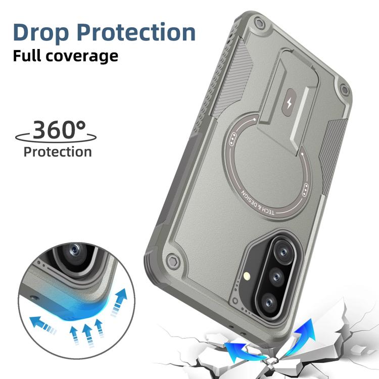 For Samsung Galaxy A36 / A56 5G Armor MagSafe Holder PC Hybrid TPU Phone Case