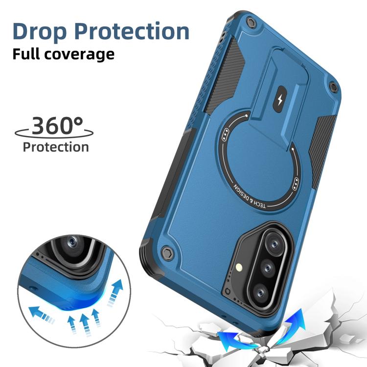 For Samsung Galaxy A36 / A56 5G Armor MagSafe Holder PC Hybrid TPU Phone Case