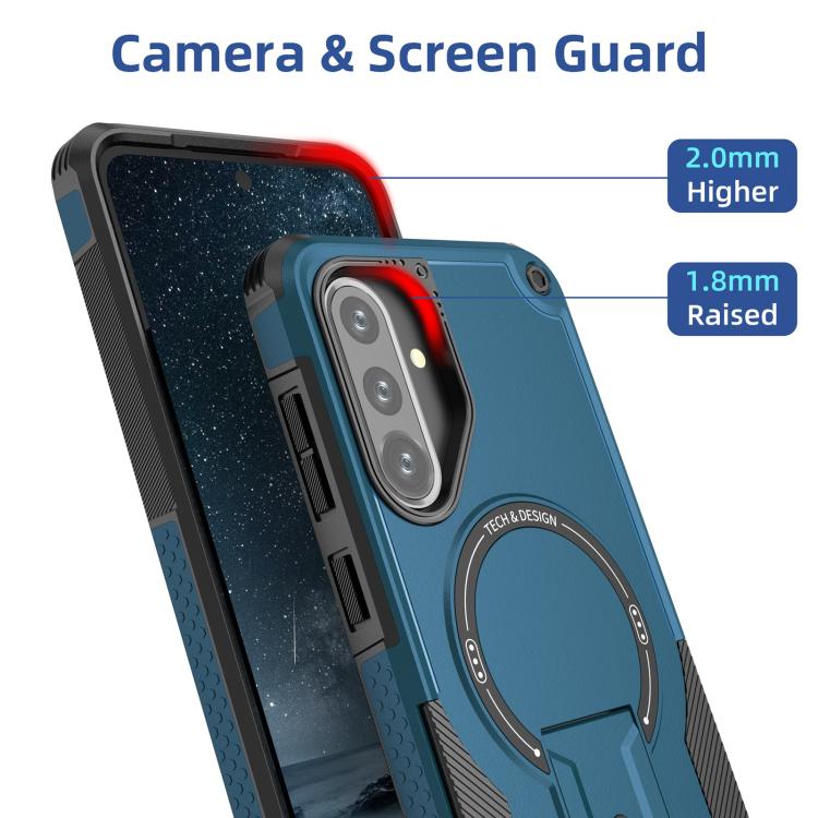 For Samsung Galaxy A36 / A56 5G Armor MagSafe Holder PC Hybrid TPU Phone Case