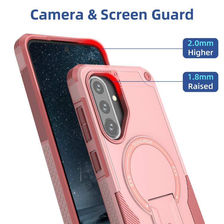 For Samsung Galaxy A36 / A56 5G Armor MagSafe Holder PC Hybrid TPU Phone Case