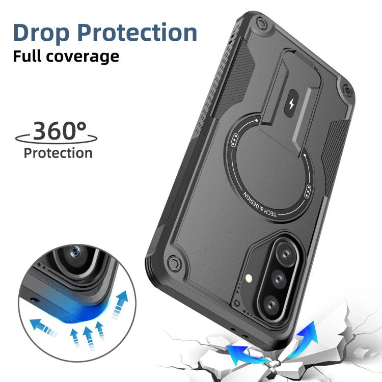 For Samsung Galaxy A36 / A56 5G Armor MagSafe Holder PC Hybrid TPU Phone Case