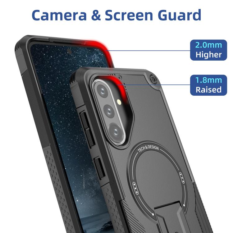 For Samsung Galaxy A36 / A56 5G Armor MagSafe Holder PC Hybrid TPU Phone Case