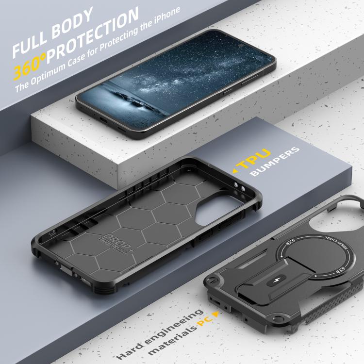 For Samsung Galaxy A36 / A56 5G Armor MagSafe Holder PC Hybrid TPU Phone Case