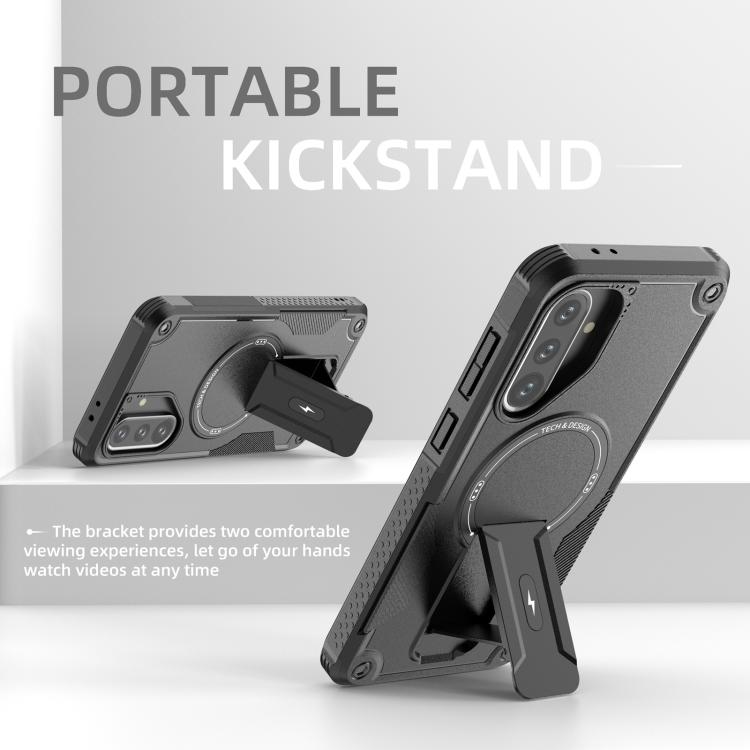 For Samsung Galaxy A36 / A56 5G Armor MagSafe Holder PC Hybrid TPU Phone Case