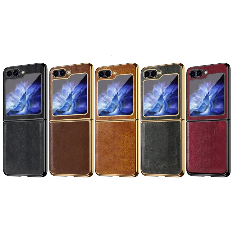 For Samsung Galaxy Z Flip5 VIETAO Crazy Horse Texture PU Phone Case
