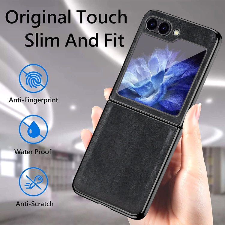 For Samsung Galaxy Z Flip5 VIETAO Crazy Horse Texture PU Phone Case