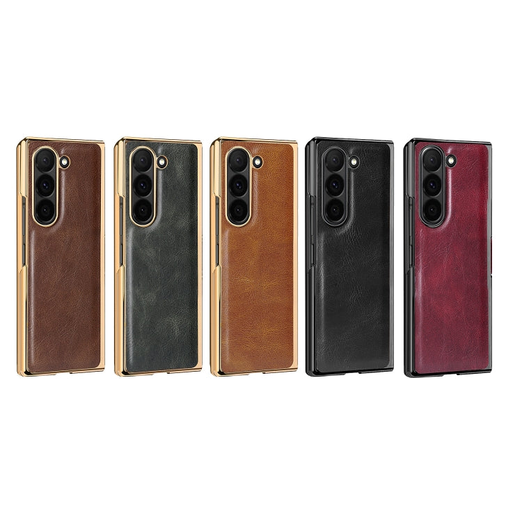For Samsung Galaxy Z Fold5 VIETAO Crazy Horse Texture PU Phone Case
