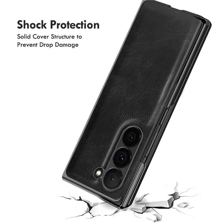 For Samsung Galaxy Z Fold5 VIETAO Crazy Horse Texture PU Phone Case