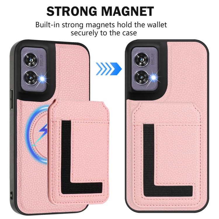 For Motorola Edge 50 Fusion CX01 Detachable Magsafe Magnetic Card Bag Phone Case