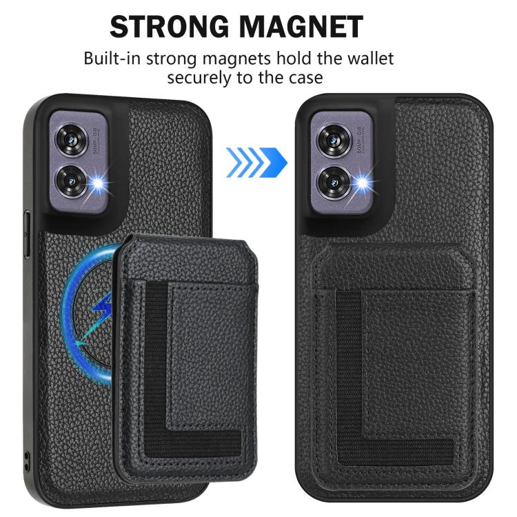 For Motorola Edge 50 Fusion CX01 Detachable Magsafe Magnetic Card Bag Phone Case