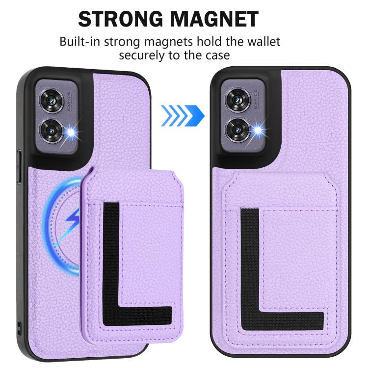 For Motorola Edge 50 Fusion CX01 Detachable Magsafe Magnetic Card Bag Phone Case