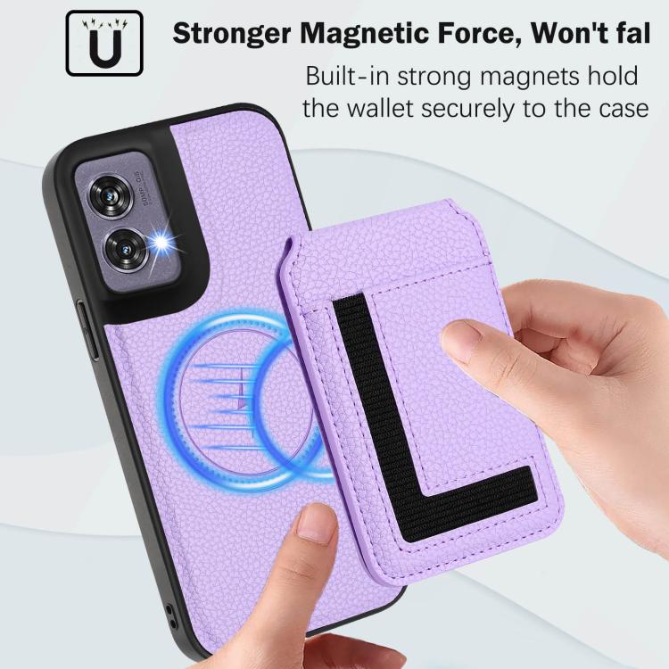 For Motorola Edge 50 Fusion CX01 Detachable Magsafe Magnetic Card Bag Phone Case