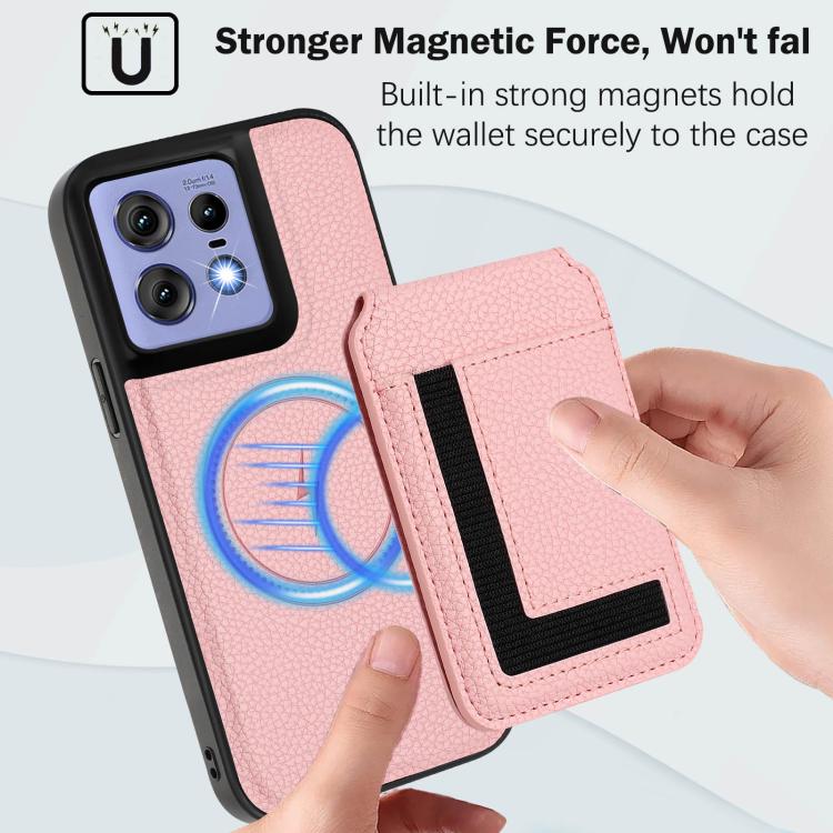 For Motorola Edge 50 Pro CX01 Detachable Magsafe Magnetic Card Bag Phone Case